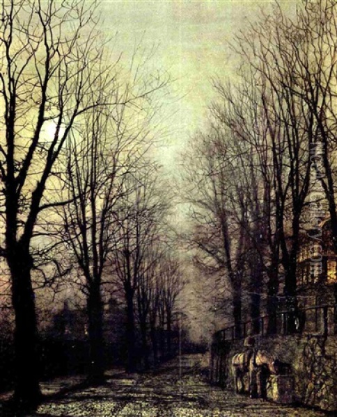 Moonlight And Shadow Oil Painting - John Atkinson Grimshaw