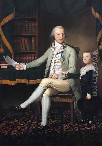 Colonel Benjamin Tallmadge and son William Talmadge Oil Painting - Ralph Earl