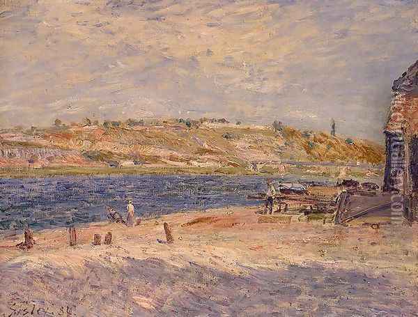 Riverbanks at Saint-Mammes Oil Painting - Alfred Sisley