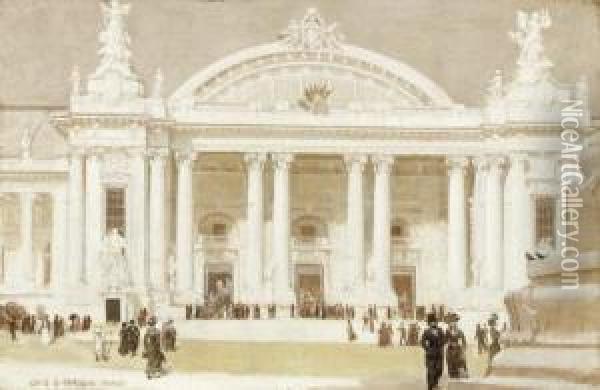 Grand Palais Des Beaux Arts Oil Painting - Charles Curran