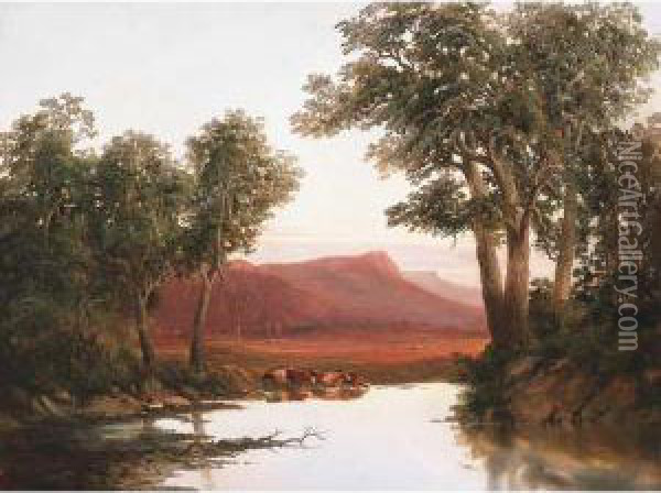 Cumming's Peak, Western Bluff, Tasmania Oil Painting - William Charles Piguenit