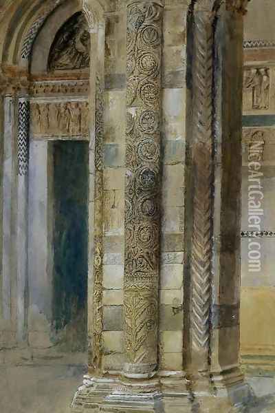 Interior of Lucca Cathedral Oil Painting - John Ruskin