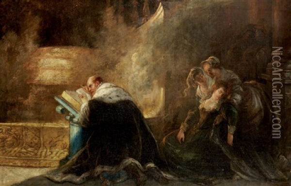 Cauchemar Oil Painting - Theophile Evariste Hippolyte Etienne Fragonard