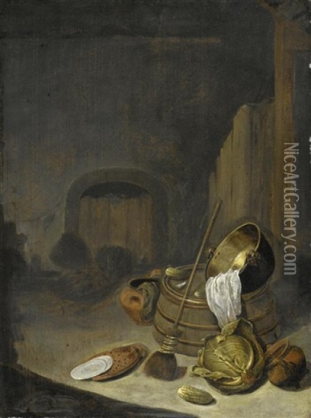 Kuchenstilleben Mit Gemuse Oil Painting - Barent Cornelisz