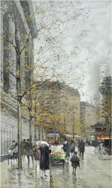 Street Scene Oil Painting - Eugene Galien-Laloue