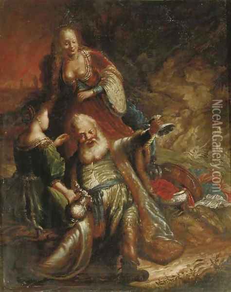Lot and his Daughters Oil Painting - Flemish School