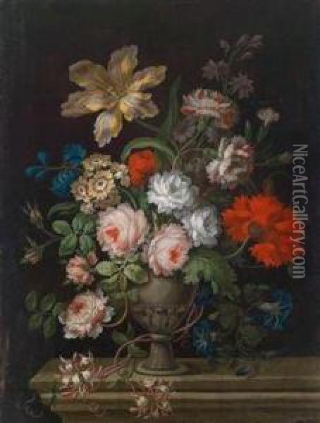 Ein Blumenstillleben Oil Painting - Nicolas Ricoeur