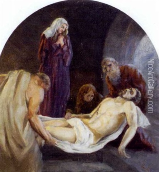 Hautajaiset Oil Painting - Edvard Isto