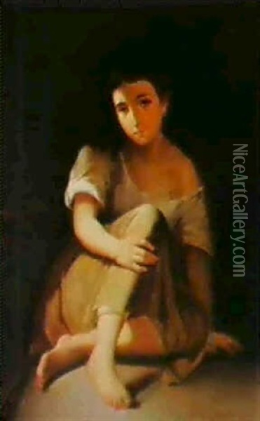 A Peasant Girl Oil Painting - Sergei Konstantinovich Zaryanko