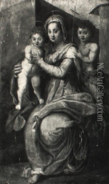 Madonna And Child With The Young Saint John The Baptist Oil Painting - Andrea Del Sarto