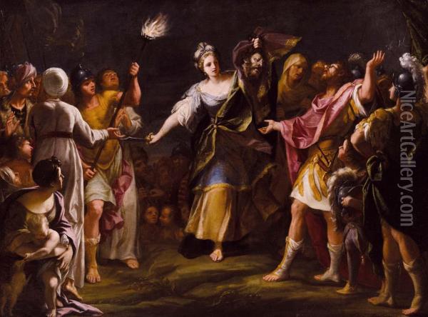 Il Trionfo Di Giuditta Oil Painting - Gian Girolamo Bonesi