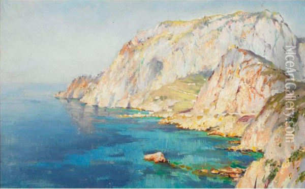 Monte Solaro A Capri (saphire And Emerald) Oil Painting - Constantin Alexandr. Westchiloff