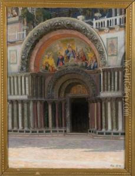 Entrance To Piazza San Marco, Venice Oil Painting - Heinrich Hansen