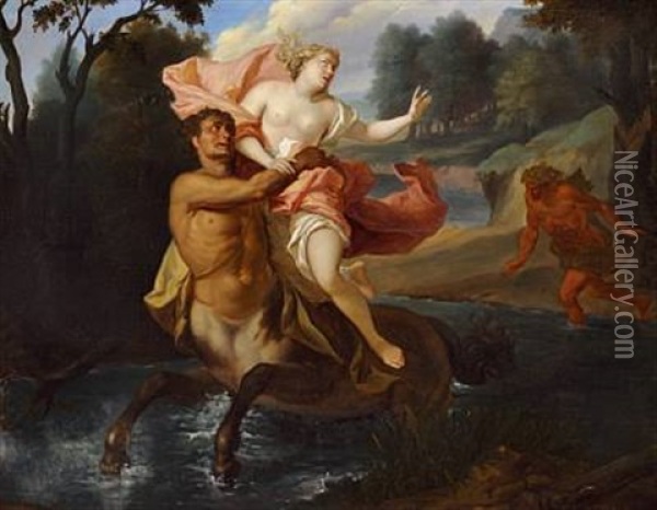 The Abduction Of Deianeira By The Centaur Nessus Oil Painting - Karl Haase