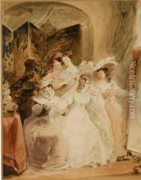 The Bridal Party Oil Painting - Francis Phillip Stephanoff