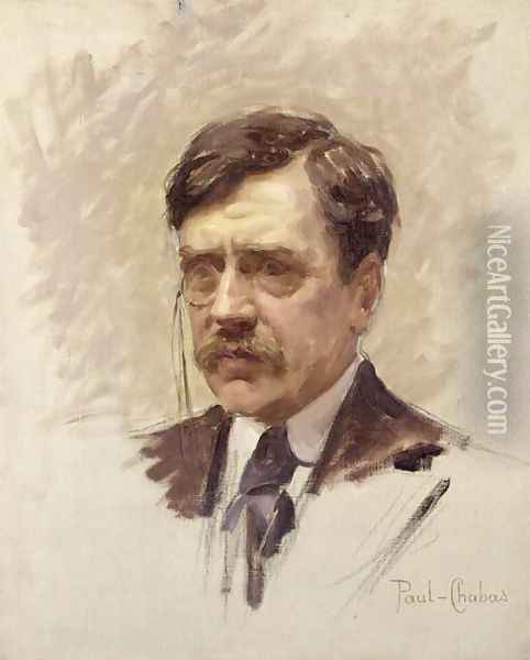 Paul Bourget (1852-1935) c.1895 Oil Painting - Paul Chabas