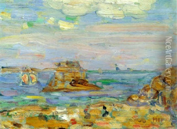 Brittany Coast Oil Painting - Maurice Prendergast