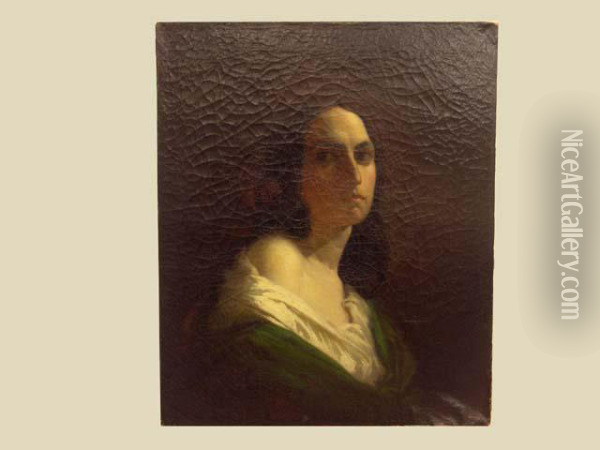 Portrait De Jeune Femme Oil Painting - Louis Henri de Rudder