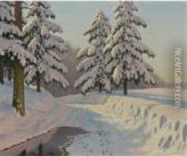 Snow Oil Painting - Michail Markianovic Germasev