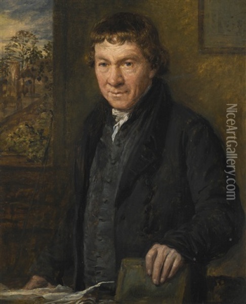Portrait Of Thomas Cadby Oil Painting - John Linnell
