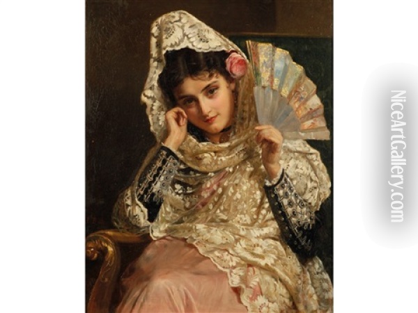 Feliciana, Spanish Gypsy Oil Painting - John Bagnold Burgess