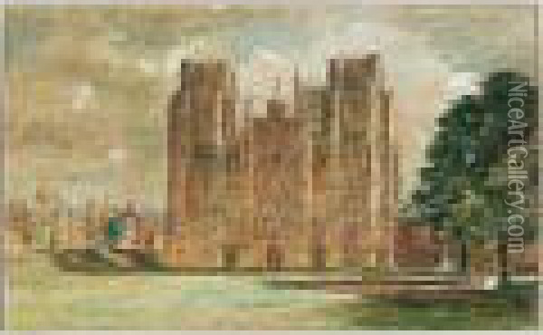 Wells Cathedral, Somerset Oil Painting - Edward Alfred Angelo Goodall