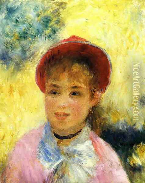 Modele From The Moulin De La Galette Oil Painting - Pierre Auguste Renoir