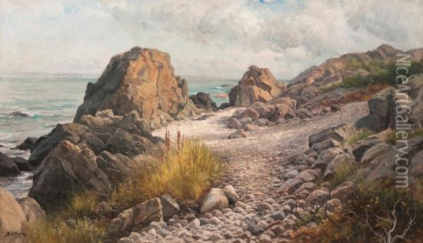 Coastal Landscape Oil Painting - Berndt Adolf Lindholm