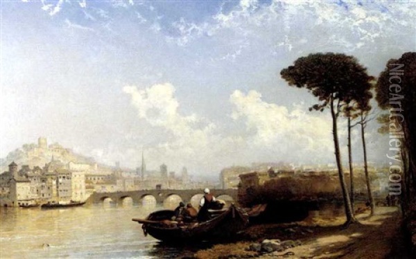 Verona On The Adige Oil Painting - Arthur Joseph Meadows