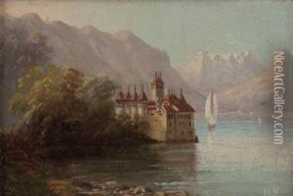Schloss Chillon Bei Montreux Am Genfer See Oil Painting - Hubert Sattler
