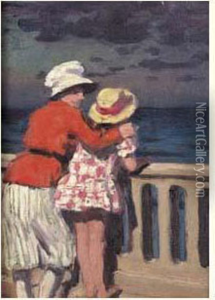 Etude Pour Avant L'orage, Cabourg, 1919 Oil Painting - Rene Xavier Francois Prinet