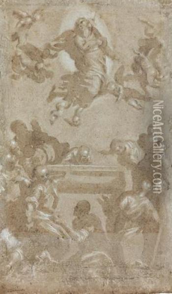 Die Himmelfahrt Mariens. Oil Painting - Jacopo Robusti, II Tintoretto