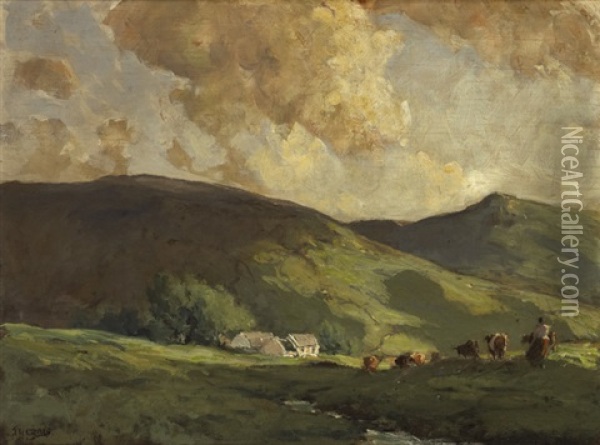 The Tops Of Glendun, County Antrim Oil Painting - James Humbert Craig