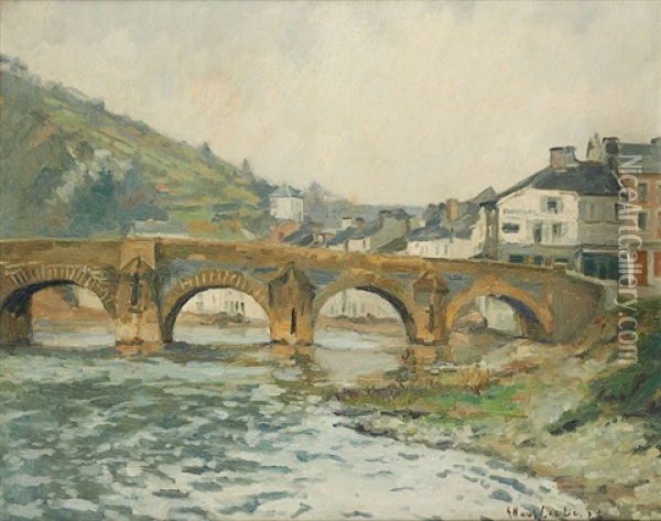 Vue Du Pont Oil Painting - Gaston Haustrate