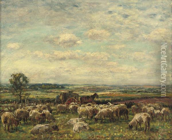 A Sheepfold Oil Painting - William Mark Fisher