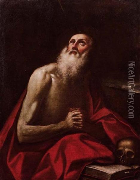 San Girolamo Oil Painting - Giacomo Cavedone
