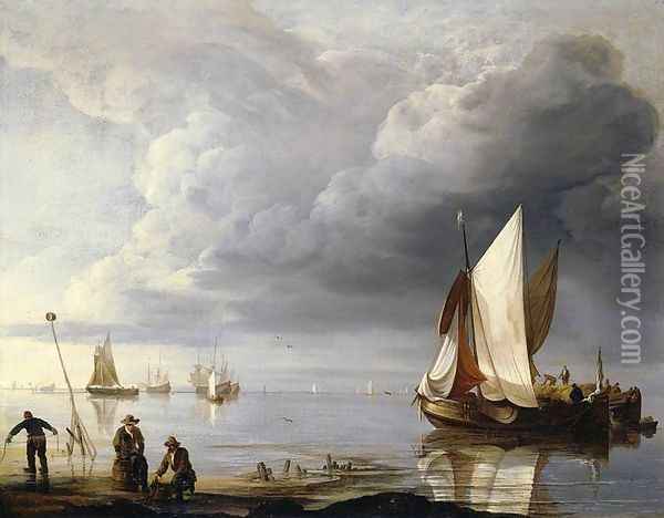 Small Dutch Vessels in a Calm after 1670 Oil Painting - Hendrik Jakobsz. Dubbels