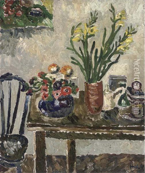 Still Life With Flowers Oil Painting - Kenneth Hall