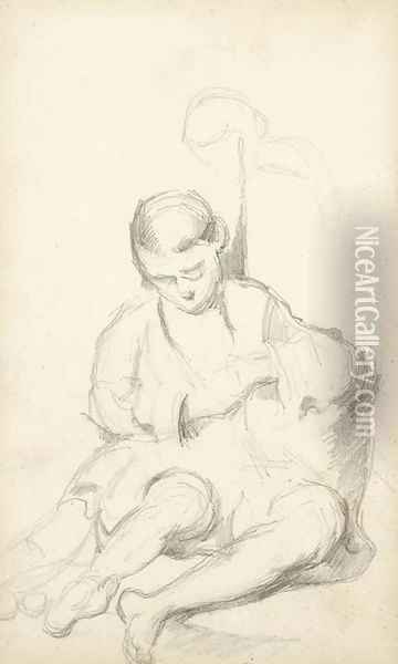 D'apres Bartolome Esteban Murillo Niao espulga ndose Oil Painting - Paul Cezanne