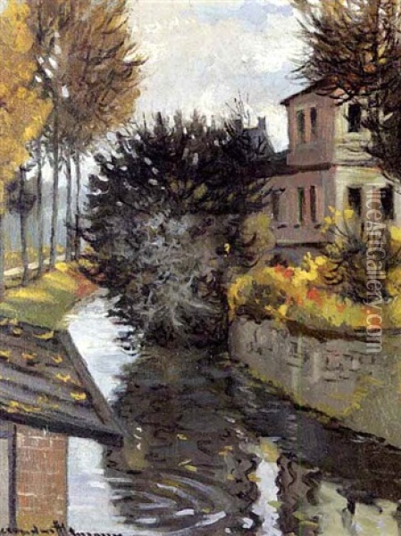 House By A River Oil Painting - Alexandre Altmann