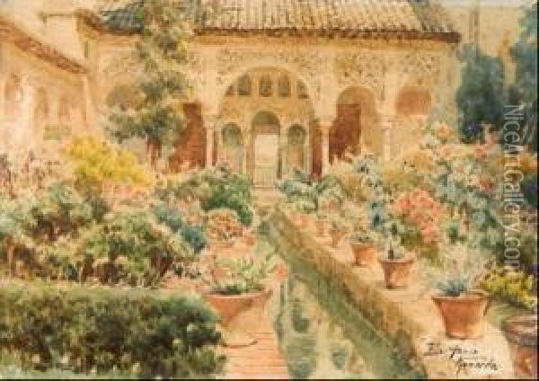 Generalife De La Alhambra Oil Painting - Enrique Marin Higuero