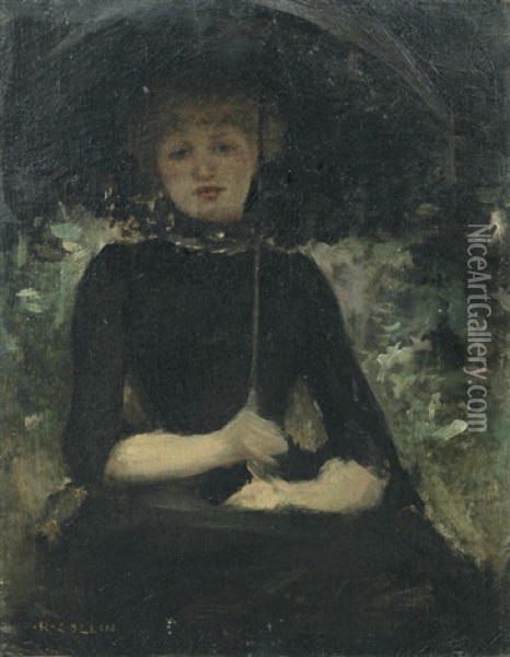 Femme Avec Un Parasol Oil Painting - Louis Joseph Raphael Collin
