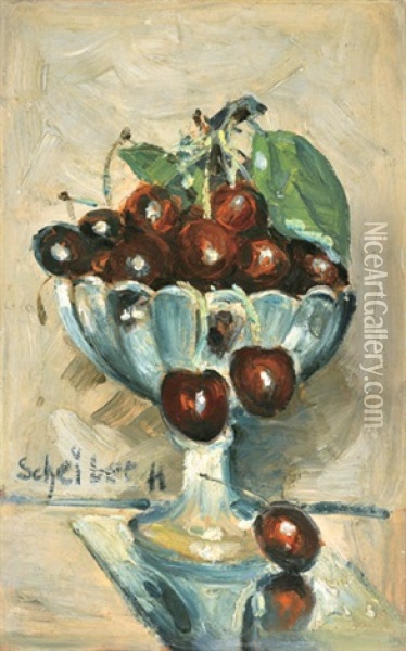Cherry-cup Oil Painting - Hugo Scheiber
