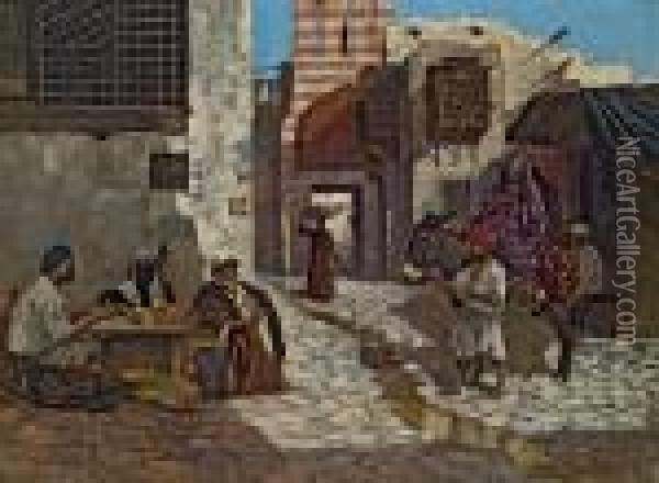 Markt In Kairo Oil Painting - Alphons Leopold Mielich