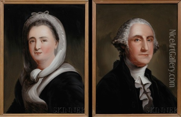 Portrait Of George Washington (+ Portrait Of Martha Washington; Pair) Oil Painting - William Matthew Prior