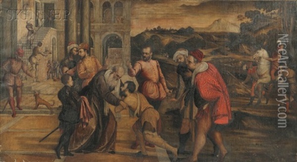 Return Of The Prodigal Son Oil Painting - Jacopo dal Ponte Bassano