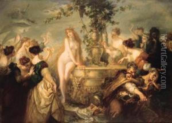 Allegoria Della Verit Svelata Oil Painting - Edouard Charles De Beaumont