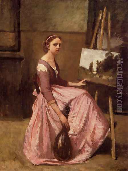 The Artist's Studio IV Oil Painting - Jean-Baptiste-Camille Corot