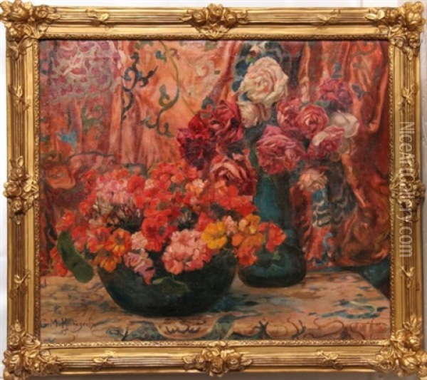 Untitled (flowers) Oil Painting - Georges Antoine Rochegrosse