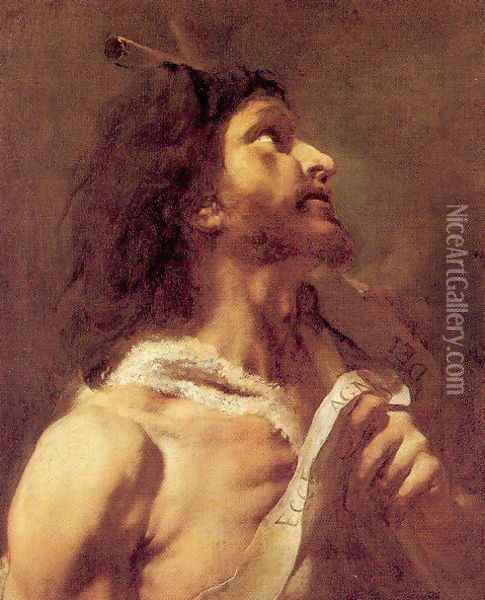 St. John the Baptist 1740-50 Oil Painting - Giovanni Battista Piazzetta
